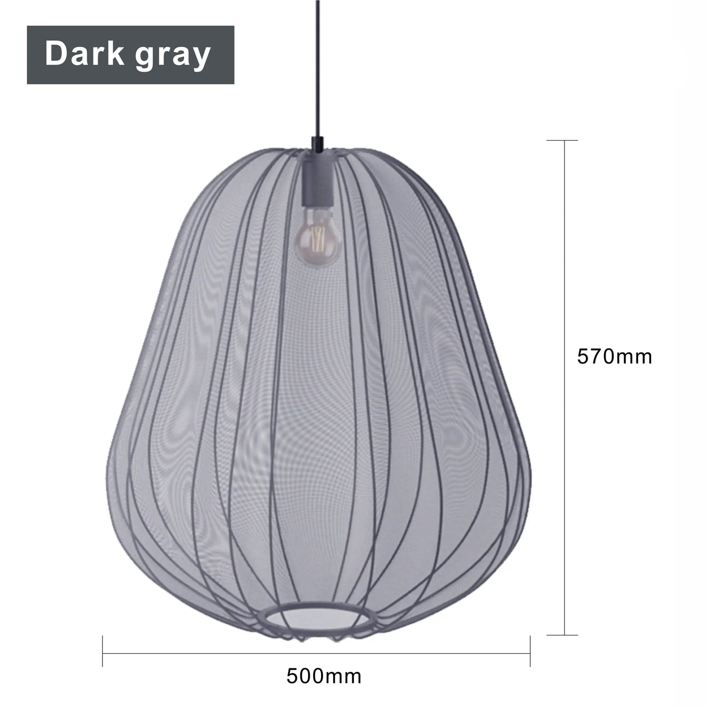 Japanese Wabi-Sabi Mesh Pendant Lamp — Hand-Knitted Fabric Shade