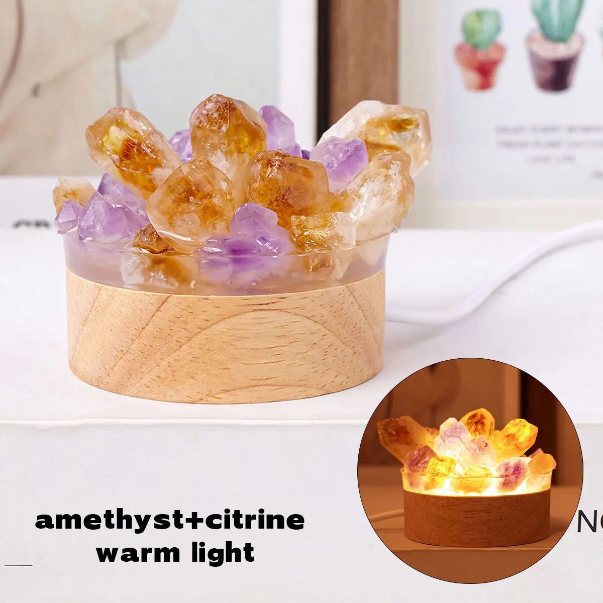 Crystal Glow Lamp — Natural Stone LED Ambient Light