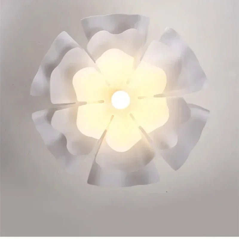 Petal Bloom LED Pendant Light – Sculptural White Acrylic Chandelier