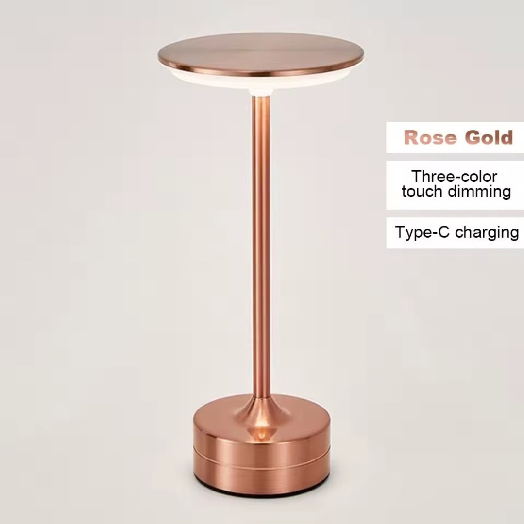 Modern Metal Touch Lamp — Rechargeable LED Table Light