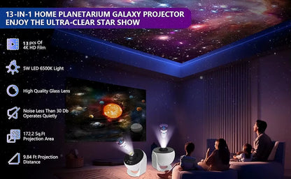 13-in-1 Galaxy Projector — 4K Starry Sky Home Planetarium