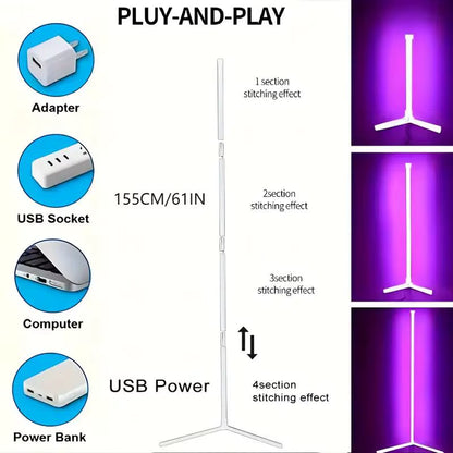 RGB Corner Floor Lamp — Color-Changing Mood Light