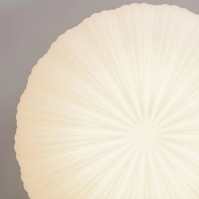 Cream Pleated Ceiling Light – Flush Mount LED Fixture