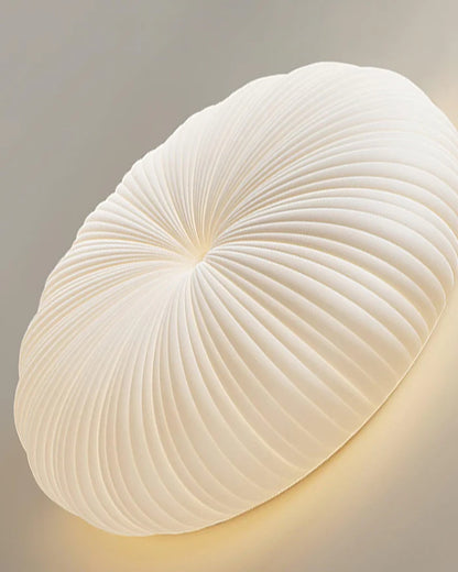 Cream Pleated Ceiling Light – Flush Mount LED Fixture
