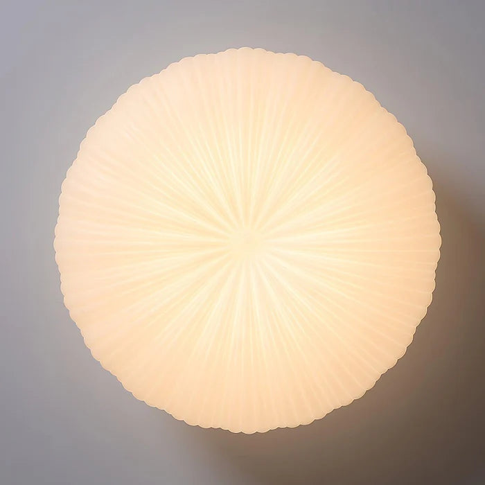Cream Pleated Ceiling Light – Flush Mount LED Fixture