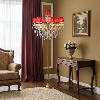 Crystal Elegance Floor Lamp – European Style Crystal Standing Lamp