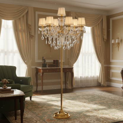 Crystal Elegance Floor Lamp – European Style Crystal Standing Lamp