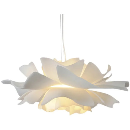 Petal Bloom LED Pendant Light – Sculptural White Acrylic Chandelier