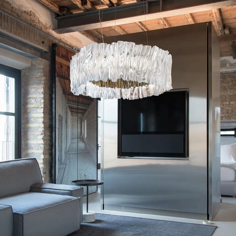 Ripple Acrylic LED Pendant Light – Modern Sculptural Chandelier