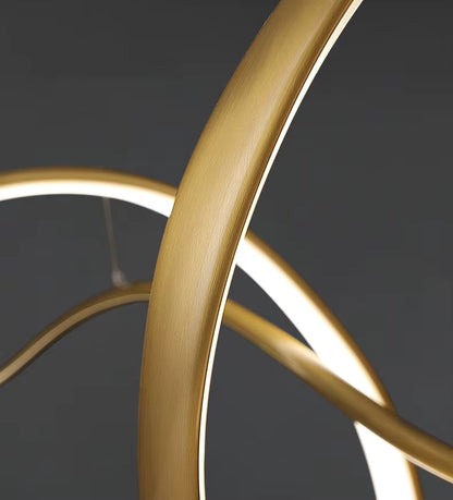 Ribbon Minimalist LED Chandelier – Sculptural Aluminum Pendant Light