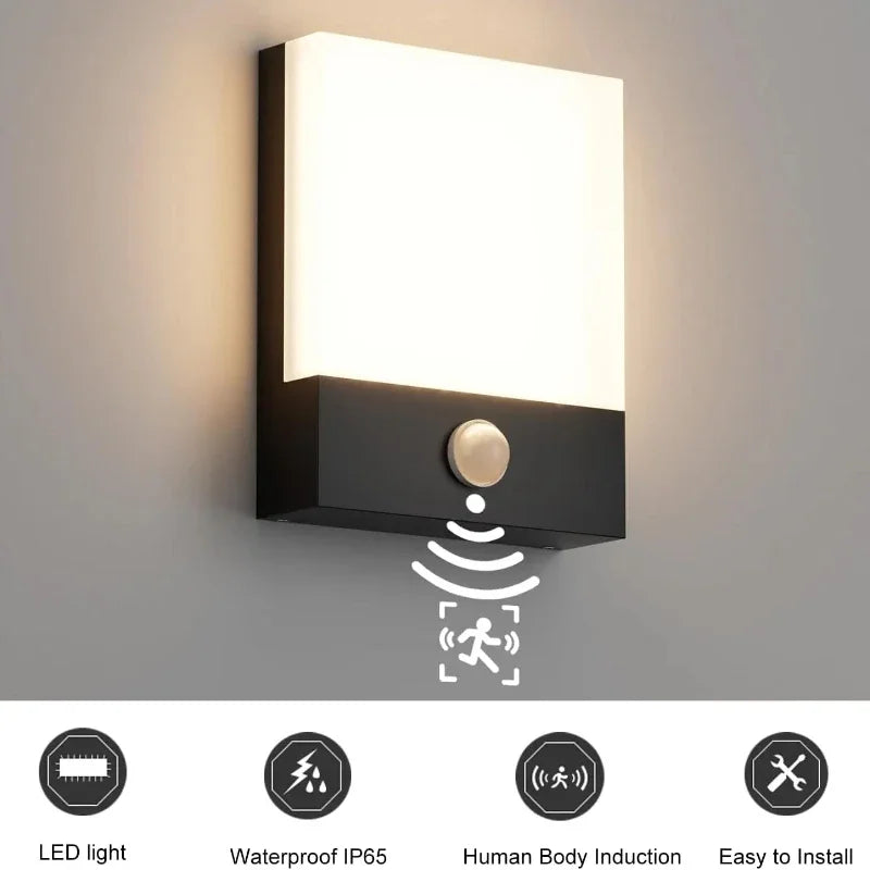 LumaSense LED Wall Light – Modern IP65 Outdoor Motion Sensor Sconce