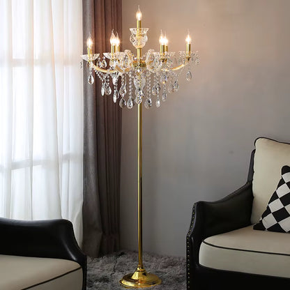 Crystal Elegance Floor Lamp – European Style Crystal Standing Lamp