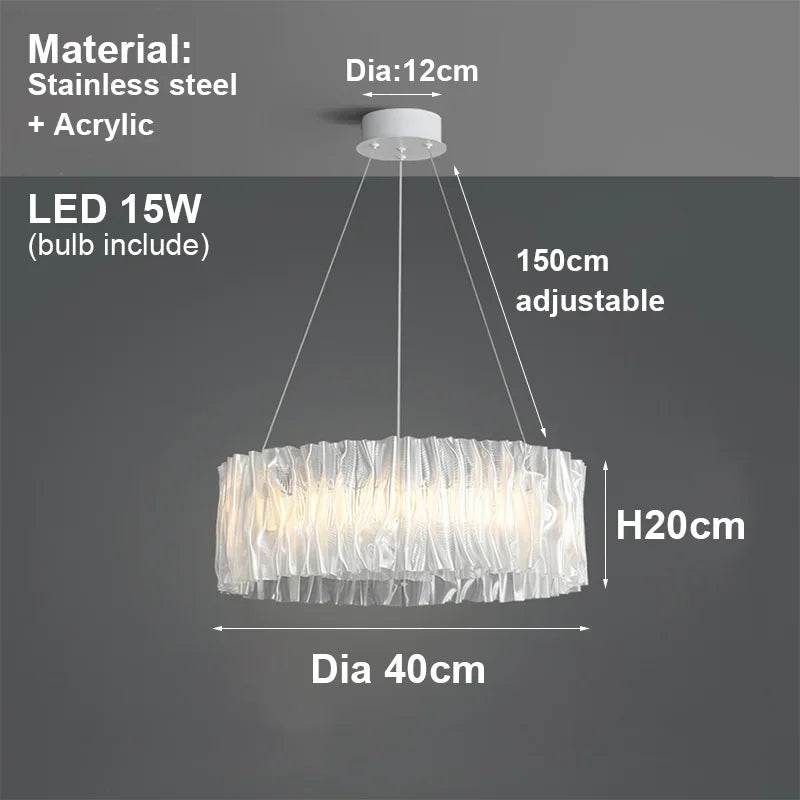 Ripple Acrylic LED Pendant Light – Modern Sculptural Chandelier