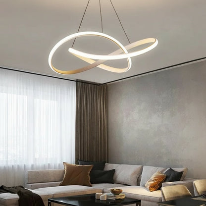 WaveLine LED Pendant Light – Minimalist Aluminum Ceiling Lamp