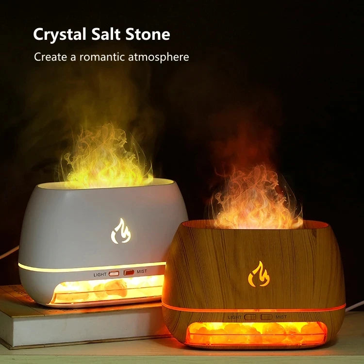 FlameGlow Salt Humidifier — Himalayan Flame-Effect Diffuser