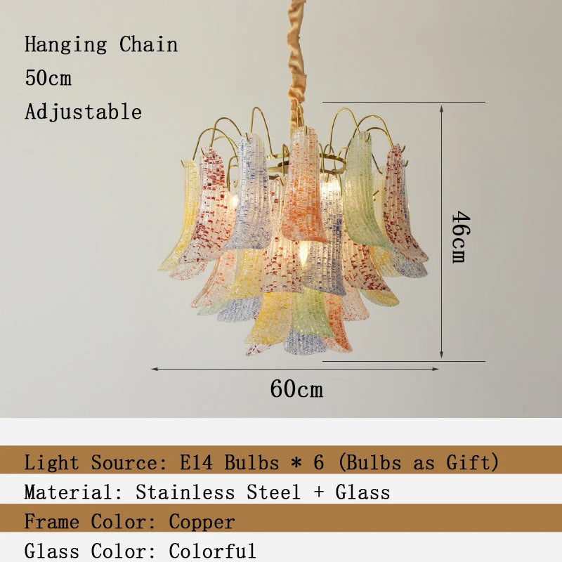 Colorful Art Glass Chandelier – Modern Statement Pendant Light
