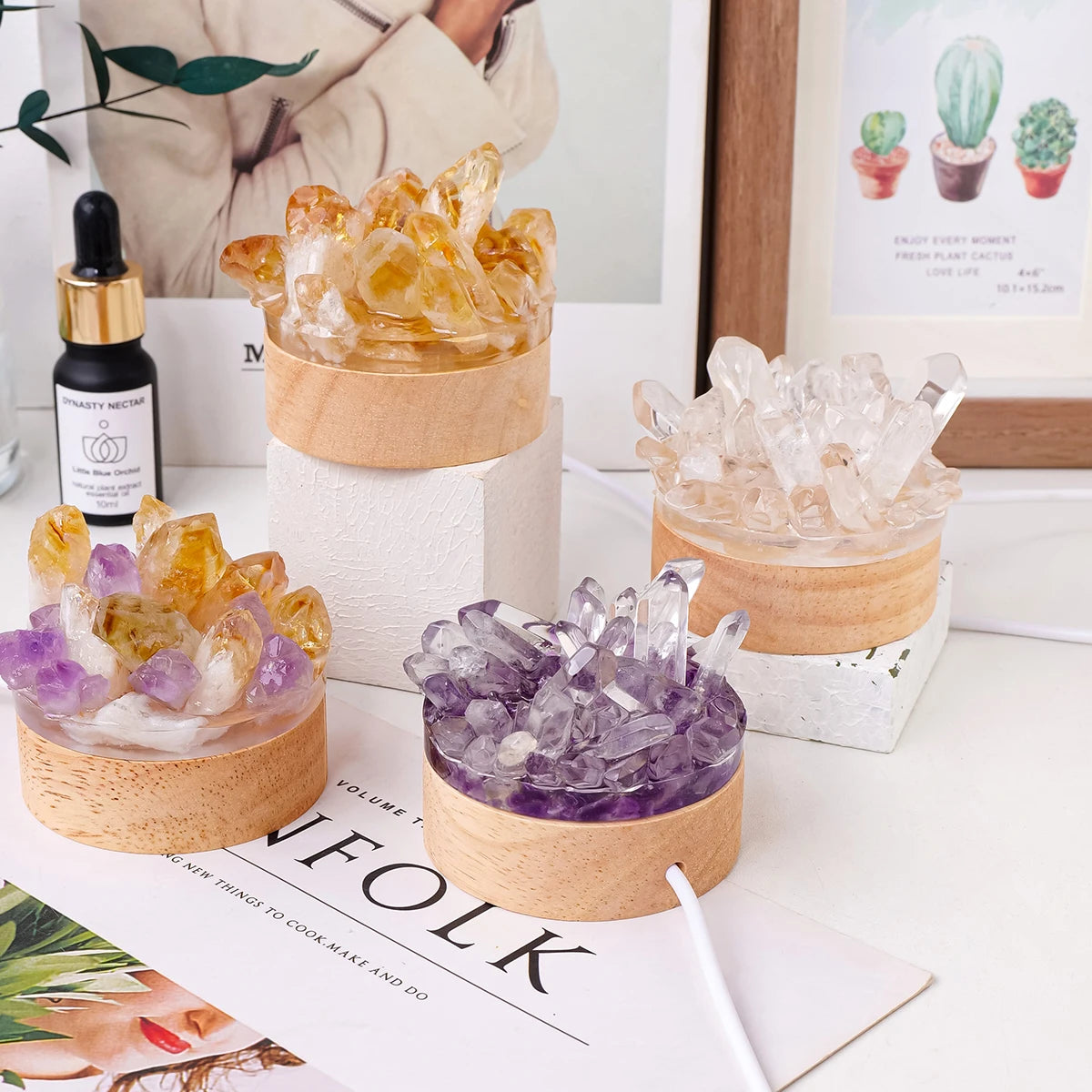 Crystal Glow Lamp — Natural Stone LED Ambient Light