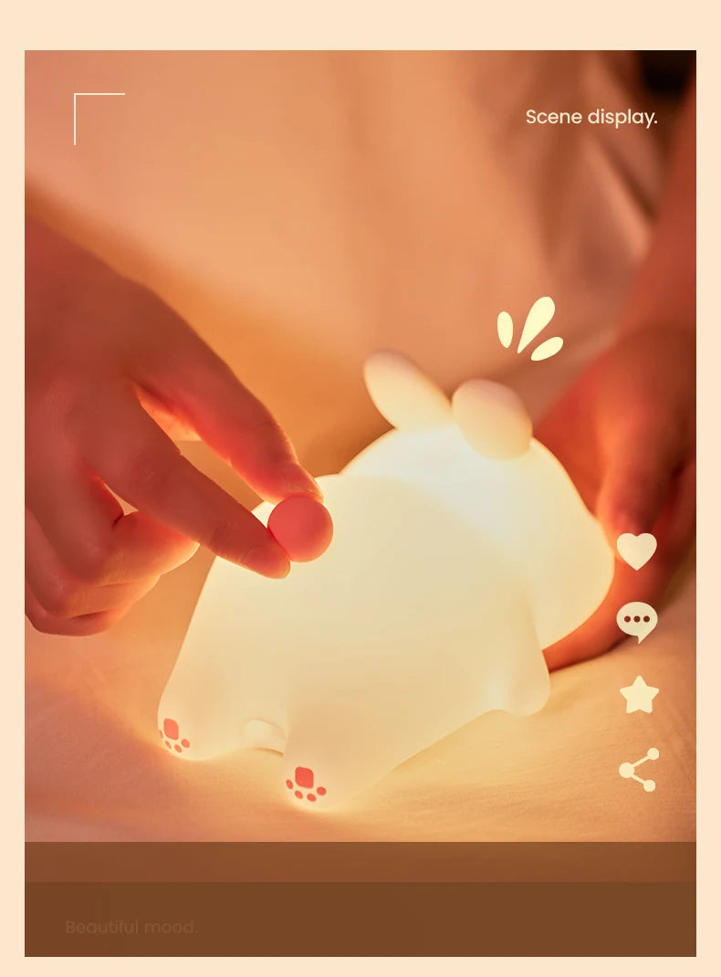 Animal Silicone Night Light — Soft Touch LED Lamp Collection