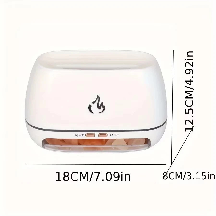 FlameGlow Salt Humidifier — Himalayan Flame-Effect Diffuser