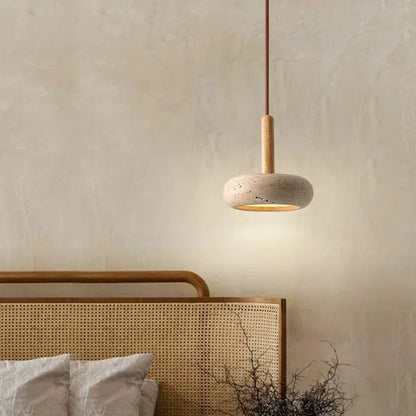 Natural Stone Pendant Light – Japanese Minimalist Ceiling Lamp