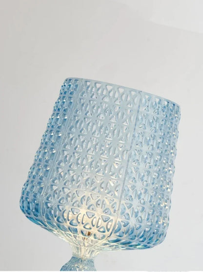 Italian Designer Hollow Goblet Acrylic Floor Lamp — Modern Sculptural LED Statement Piece