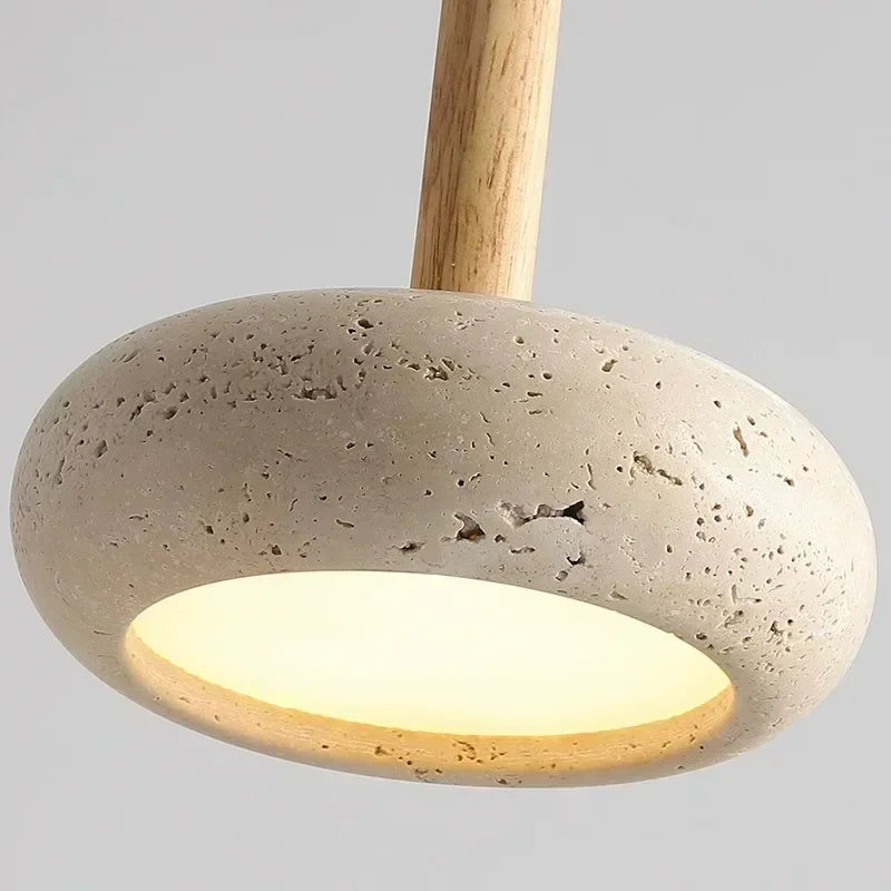 Natural Stone Pendant Light – Japanese Minimalist Ceiling Lamp