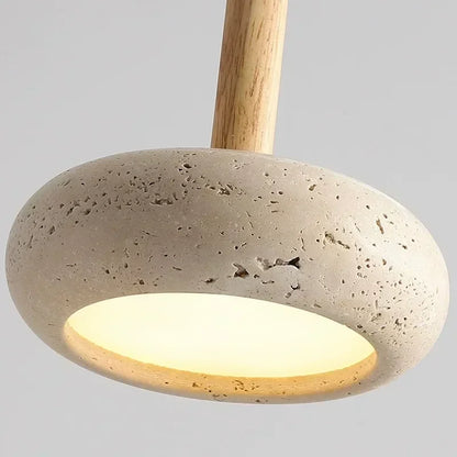 Natural Stone Pendant Light – Japanese Minimalist Ceiling Lamp