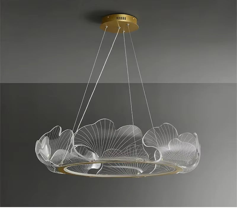 Modern Petal Pendant Light – Acrylic Flower Chandelier