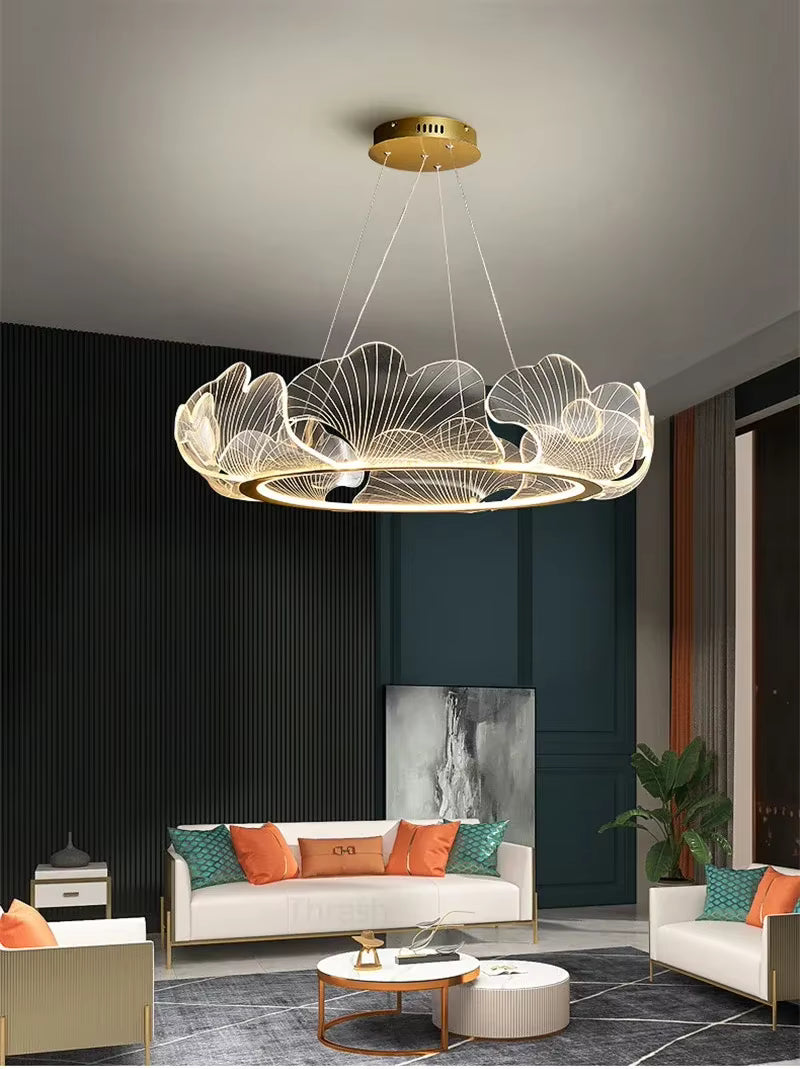 Modern Petal Pendant Light – Acrylic Flower Chandelier