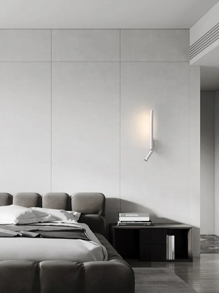 AxisGlow LED Wall Lamp – Rotating Minimalist Bedside Reading Light