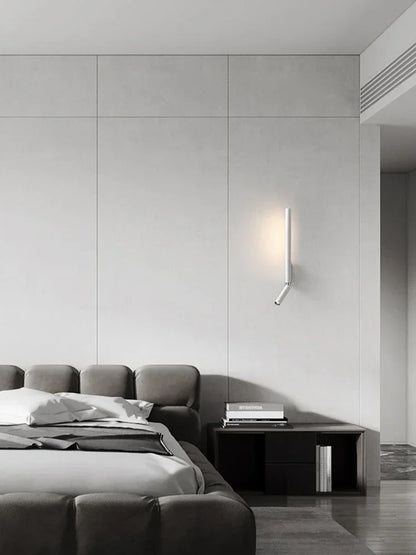 AxisGlow LED Wall Lamp – Rotating Minimalist Bedside Reading Light