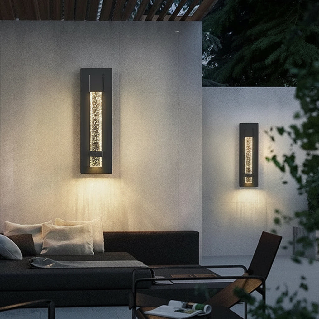 Crystal LED Outdoor Wall Light – Minimalist Waterproof Lamp for Balcony & Entrance