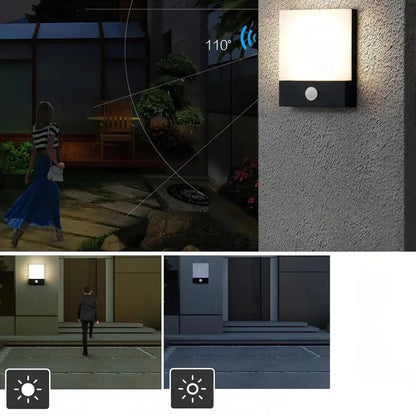 LumaSense LED Wall Light – Modern IP65 Outdoor Motion Sensor Sconce