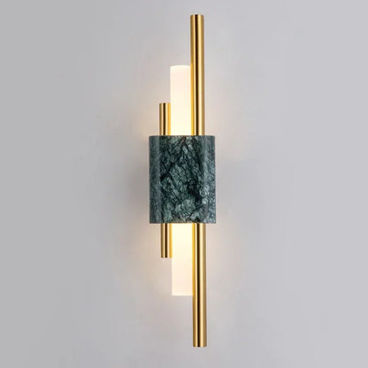 VerdeLuxe Marble Wall Sconce – Modern Gold Accent LED Light