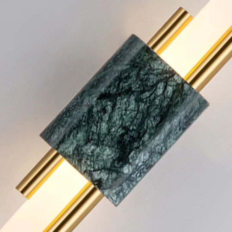 VerdeLuxe Marble Wall Sconce – Modern Gold Accent LED Light