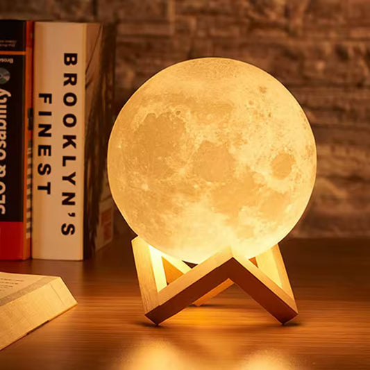 3D Moon Lamp — Touch & Remote Rechargeable LED Light