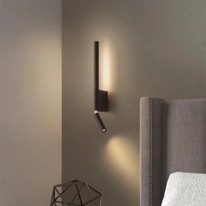 AxisGlow LED Wall Lamp – Rotating Minimalist Bedside Reading Light