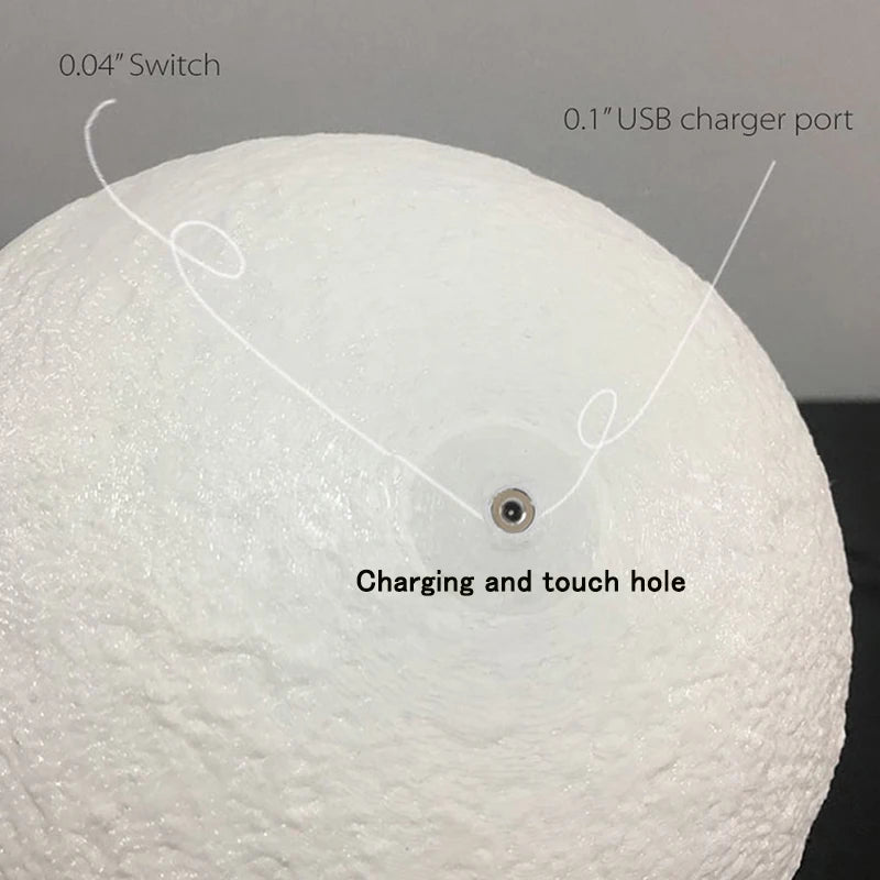 3D Moon Lamp — Touch & Remote Rechargeable LED Light
