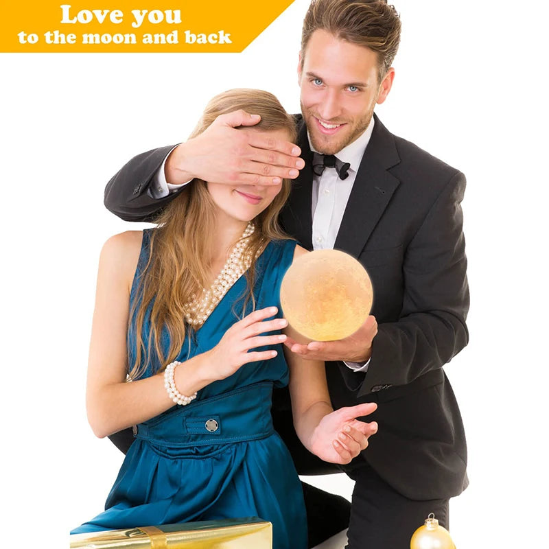 3D Moon Lamp — Touch & Remote Rechargeable LED Light