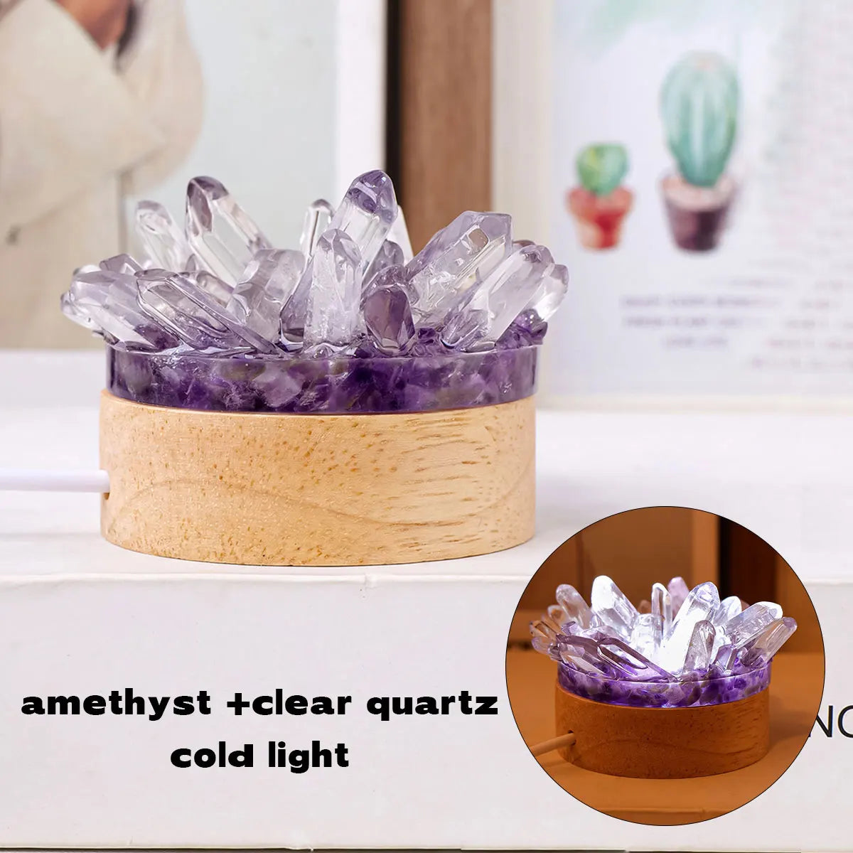 Crystal Glow Lamp — Natural Stone LED Ambient Light