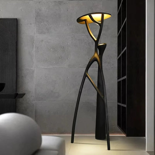 Nordic Sculptural Resin Floor Lamp – Modern Art Floor Light with Warm LED