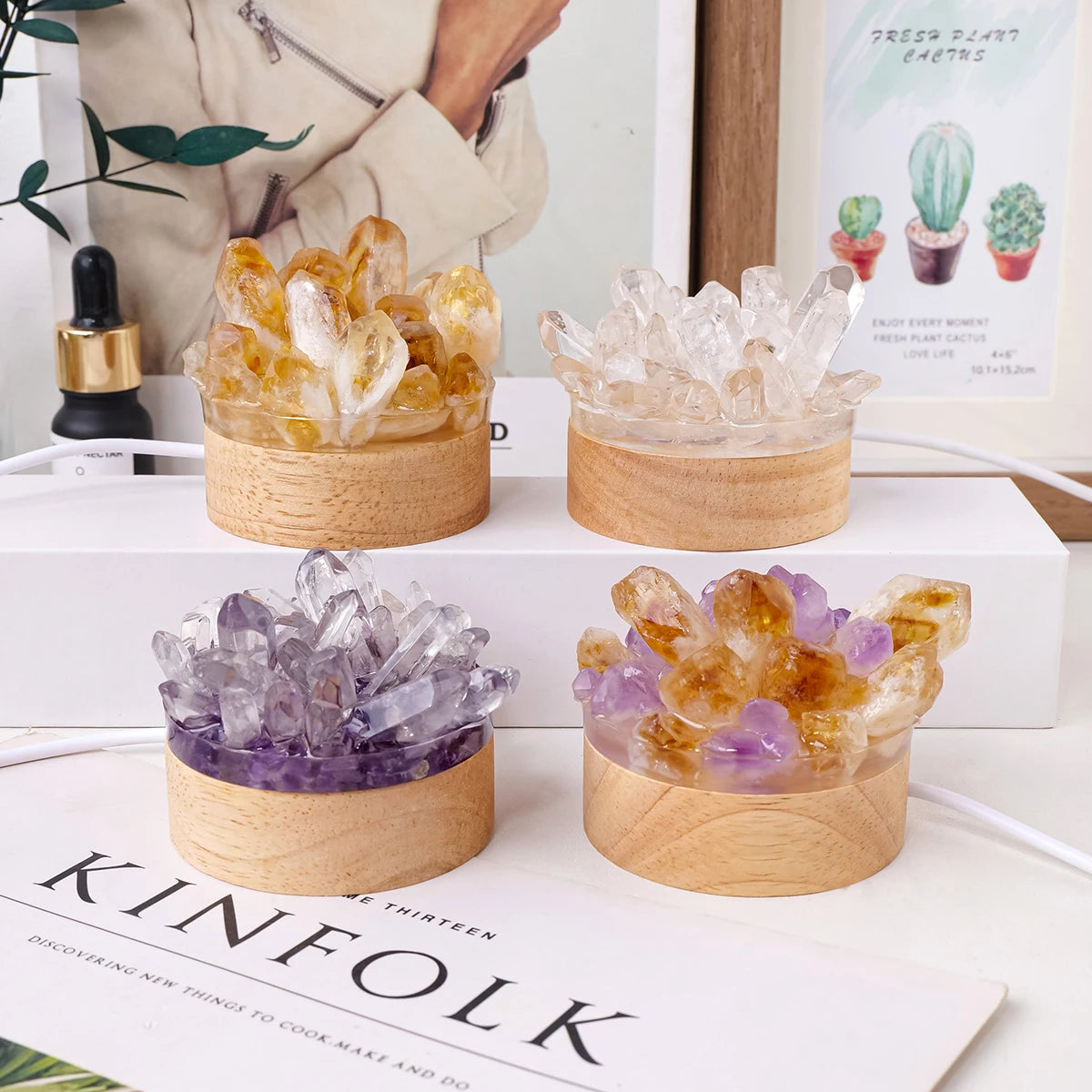 Crystal Glow Lamp — Natural Stone LED Ambient Light