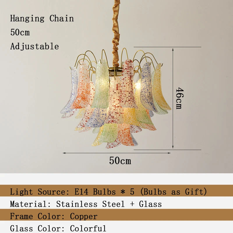 Colorful Art Glass Chandelier – Modern Statement Pendant Light