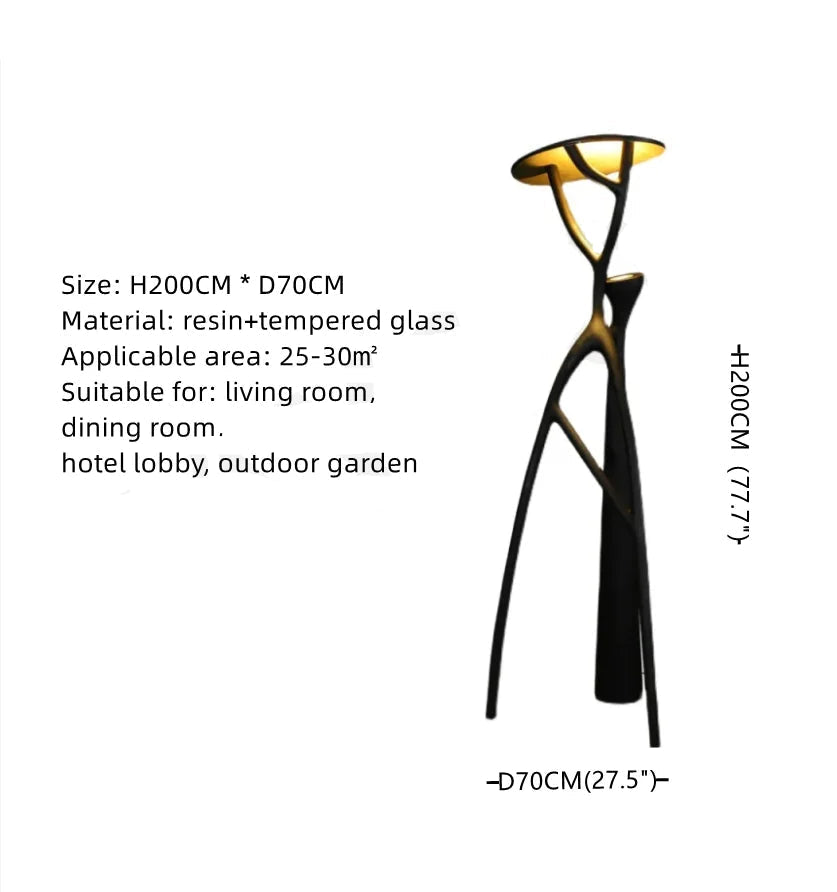Nordic Sculptural Resin Floor Lamp – Modern Art Floor Light with Warm LED