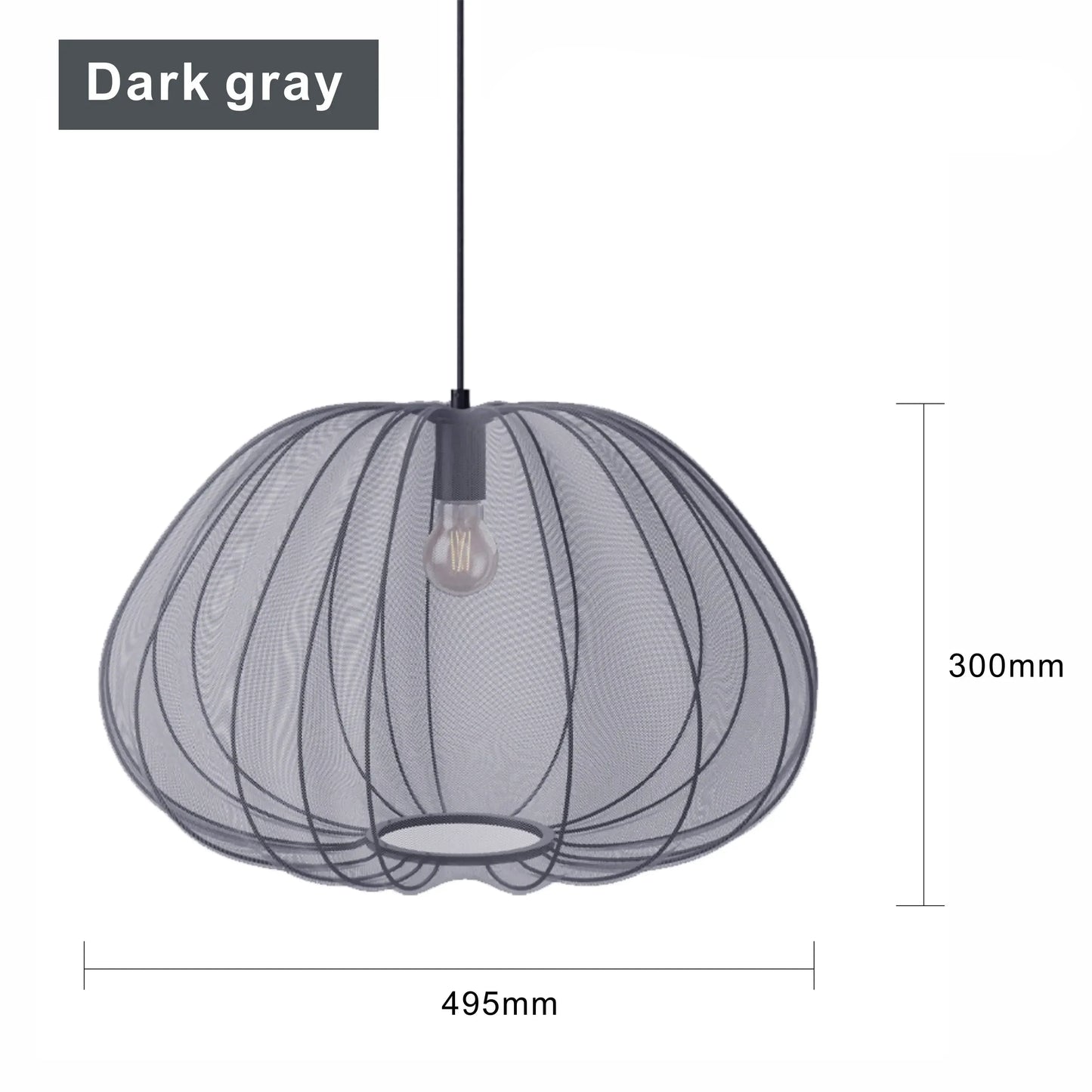 Japanese Wabi-Sabi Mesh Pendant Lamp — Hand-Knitted Fabric Shade