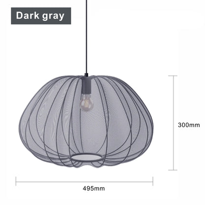 Japanese Wabi-Sabi Mesh Pendant Lamp — Hand-Knitted Fabric Shade