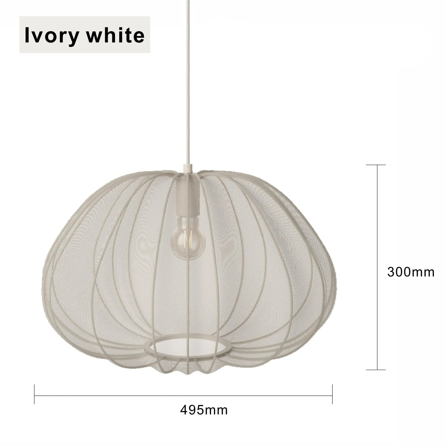 Japanese Wabi-Sabi Mesh Pendant Lamp — Hand-Knitted Fabric Shade