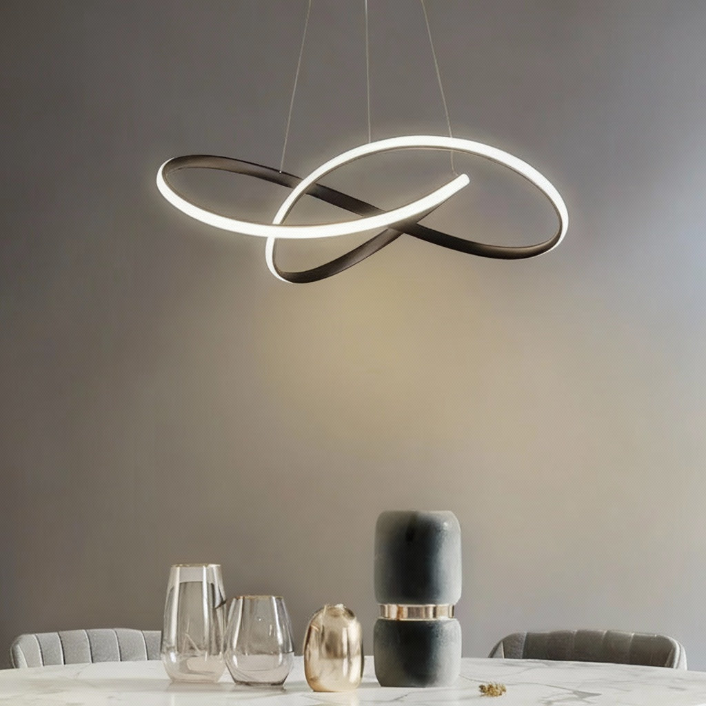 WaveLine LED Pendant Light – Minimalist Aluminum Ceiling Lamp