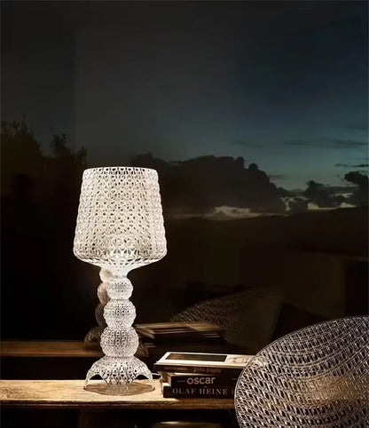Italian Designer Hollow Goblet Acrylic Floor Lamp — Modern Sculptural LED Statement Piece