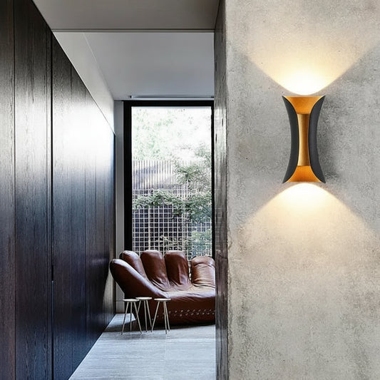 Sculpted Beam LED Wall Light – IP65 Indoor & Outdoor Up & Down Sconce
